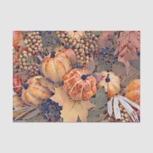 Papel De Seda Pintura digital de calabaza otoño naranja hojas