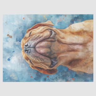 Papel De Seda Pintura en acuarela de Shar Pei con decoupage