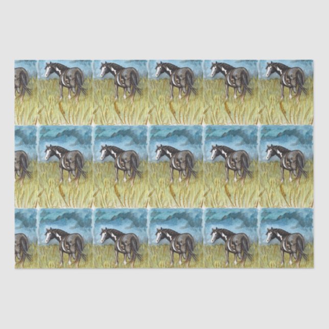 Papel De Seda Pintura en blanco y negro, acuarela (Anverso)