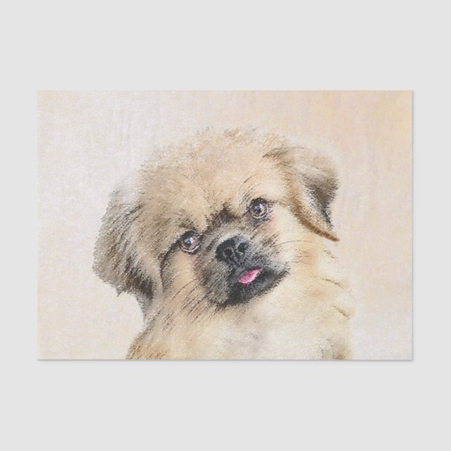 Papel De Seda Pintura española tibetana - Arte de perro original (Anverso)