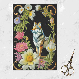 Papel De Seda Pintura floral de Wolf Pink