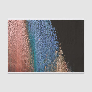 Papel De Seda Pintura fluida en oro y azul rosa