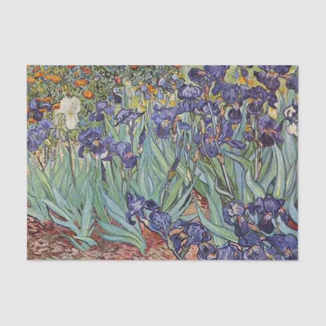 Papel De Seda Pintura impresionista de Van Gogh Irises (Anverso)