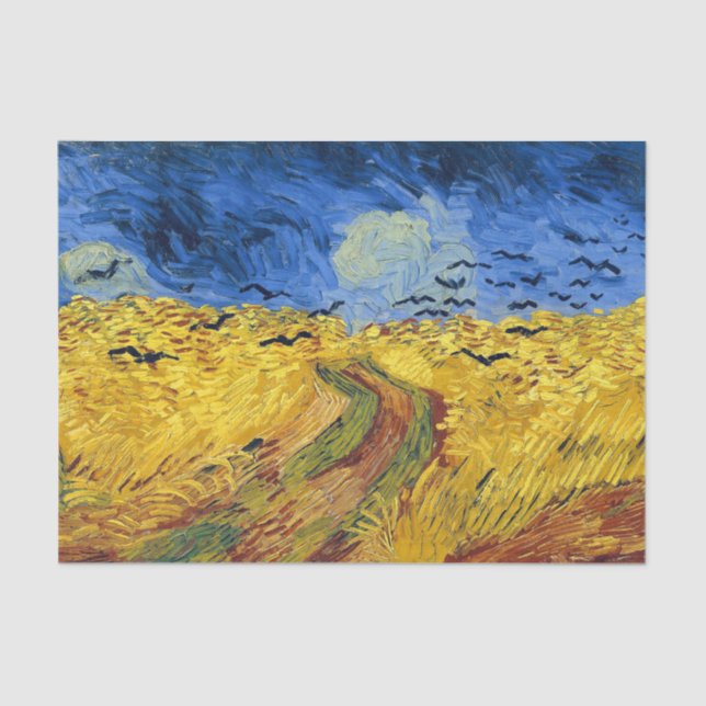 Papel De Seda Pintura impresionista de Van Gogh Wheat Fields (Anverso)