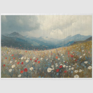 Papel De Seda Pintura impresionista paisaje de flores silvestres
