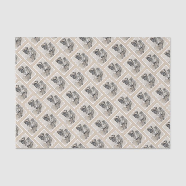 Papel De Seda Pintura inglesa de castiff (Brindle) - Arte de per (Anverso)