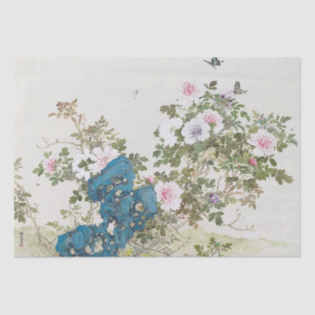 Papel De Seda Pintura japonesa de Yamamoto Baiitsu (Anverso)
