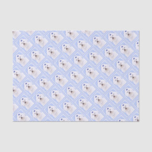Papel De Seda Pintura maltesa - Arte de perro original muy lindo