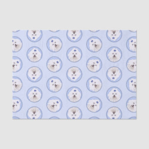 Papel De Seda Pintura maltesa de color azul lindo arte original 