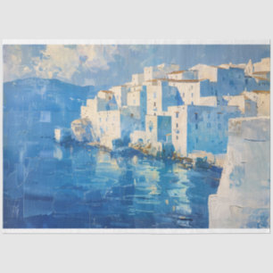 Papel De Seda Pintura Mediterránea Costera Decoupage