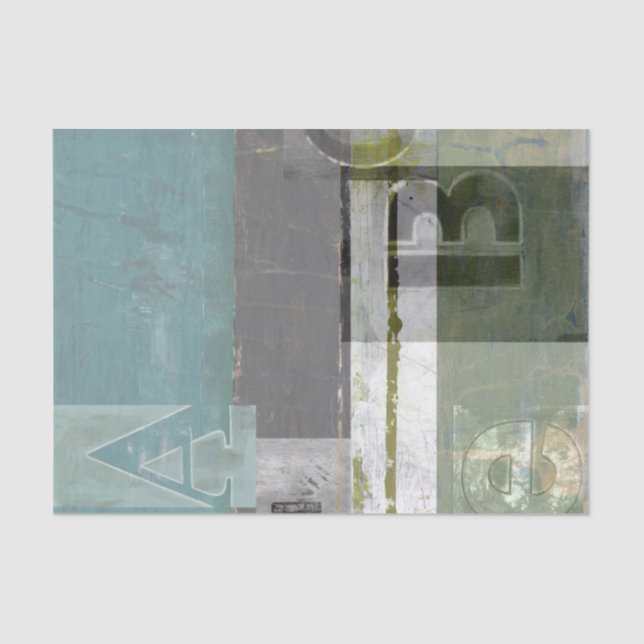 Papel De Seda Pintura moderna con letras variadas (Anverso)