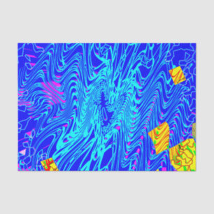 Papel De Seda Pintura moderna de arte abstracto azul