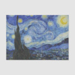 Papel De Seda Pintura nocturna Van Gogh Starry<br><div class="desc">Vincent Van Gogh (30 de marzo de 1853 a 29 de julio de 1890) fue un influyente pintor holandés posimpresionista.  Este cuadro es Noche estrellada.</div>