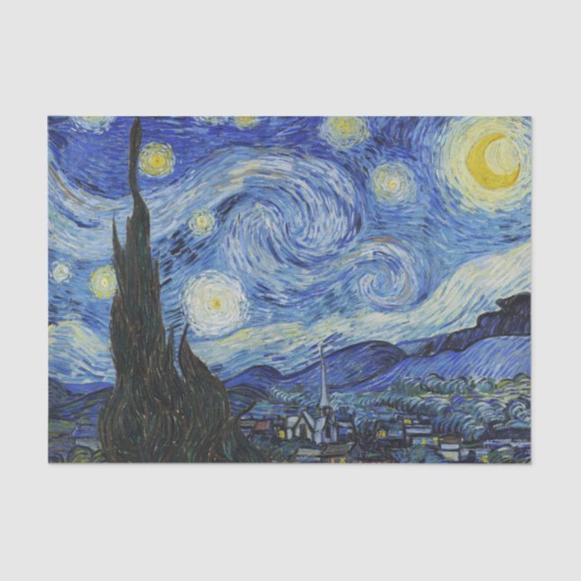 Papel De Seda Pintura nocturna Van Gogh Starry (Anverso)