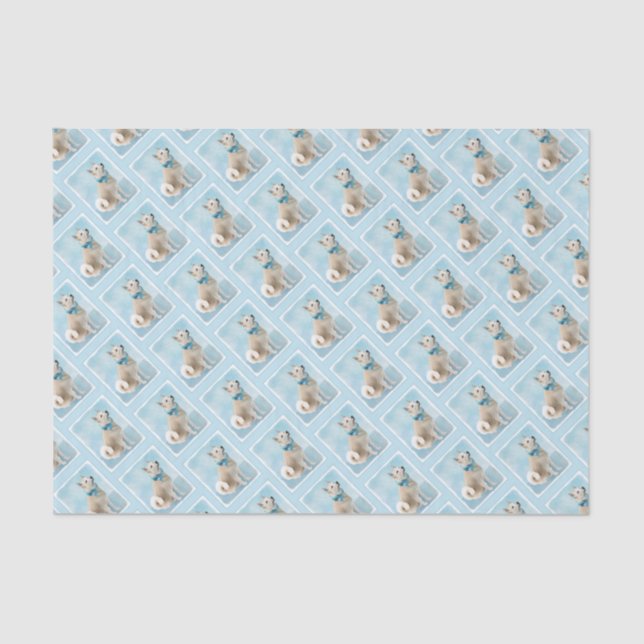 Papel De Seda Pintura noruega de Buhund - Arte original de perro (Anverso)