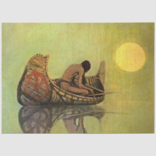 Papel De Seda Pintura occidental de N C Wyeth “El pescador silen