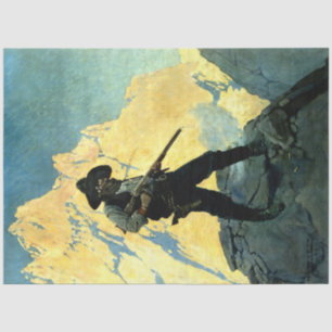 Papel De Seda Pintura occidental de N C Wyeth "Última Base"