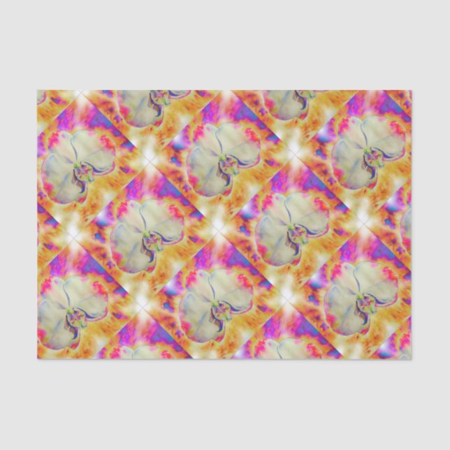 Papel De Seda Pintura orquídea abstracta románica (Anverso)
