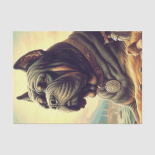Papel De Seda Pintura Retro Cane Corso