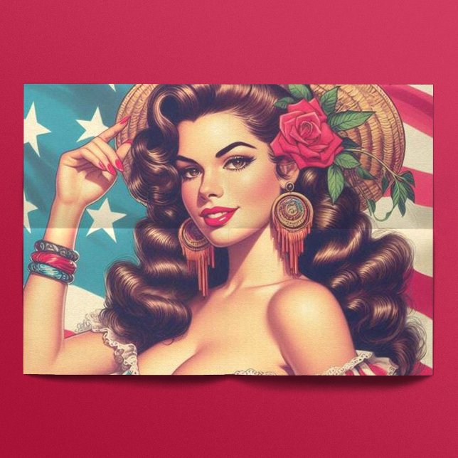 Papel De Seda Pintura retro hermosa mujer (Subido por el creador)