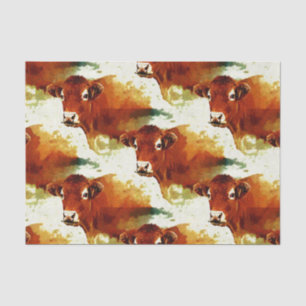 Papel De Seda Pintura roja de la vaca