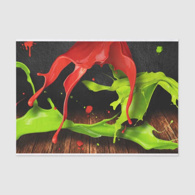 Papel De Seda Pintura roja verde (Anverso)