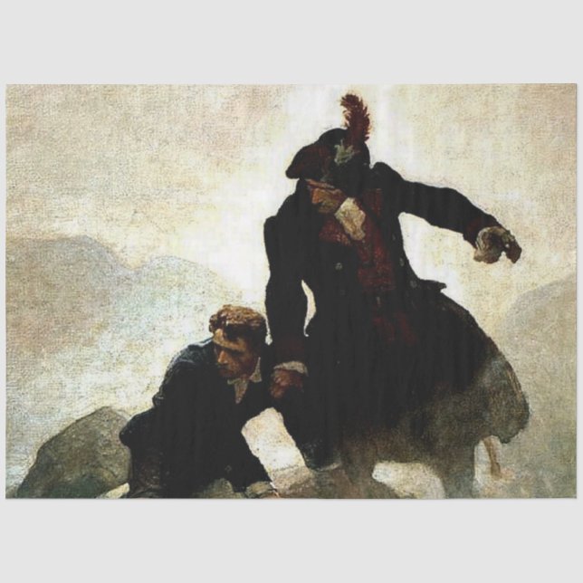 Papel De Seda Pintura “Secuestrado” de NC Wyeth (Anverso)