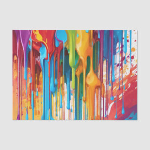 Papel De Seda Pintura vibrante de goteo