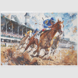 Papel De Seda Pintura vintage de Jokey Winning Race Decoupage