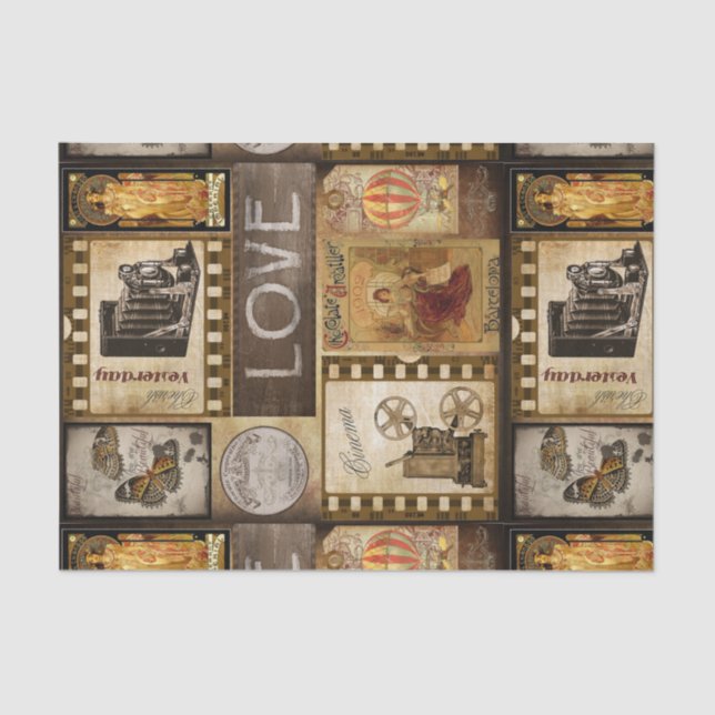 Papel De Seda Pinturas antiguas antiguas de colección de películ (Anverso)