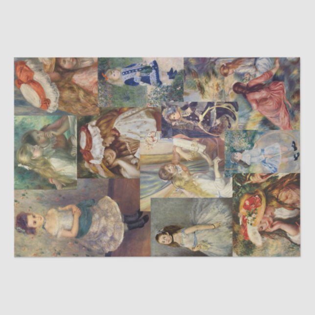 Papel De Seda Pinturas antiguas de Chicas de la década de 1800  (Anverso)