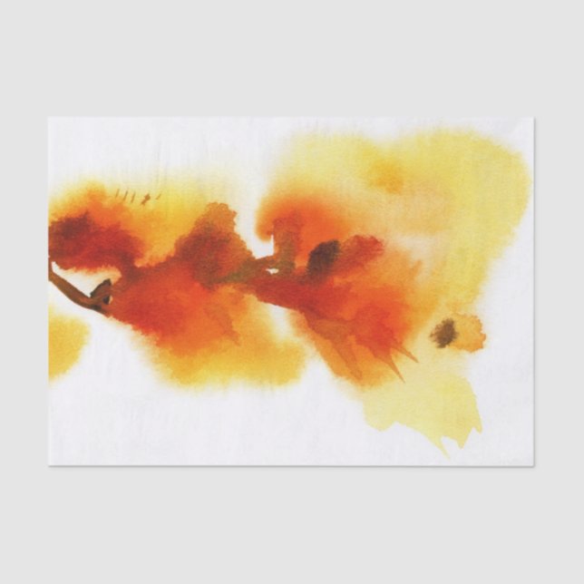 Papel De Seda Pinturas florales abstractas 2 de la acuarela (Anverso)