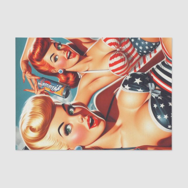 Papel De Seda Pinups de verano vintage (Anverso)