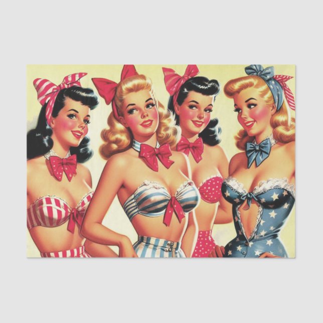 Papel De Seda Pinzas de bikini de época (Anverso)
