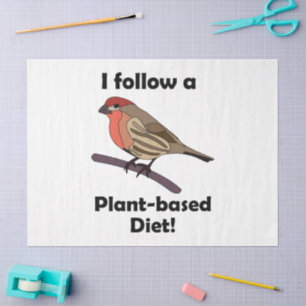 Papel De Seda Pinzón Mexicano Sigo Dieta a Base de Plantas Pájar