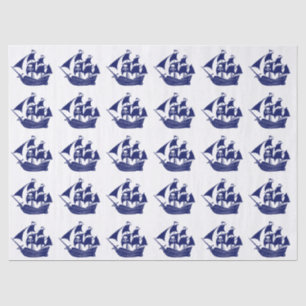 Papel De Seda Pirata Buque Skull Crossbone DIY Colores Azul