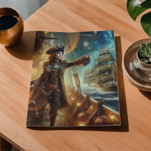 Papel De Seda Pirata Espacial Steampunk Vintage Victoriano