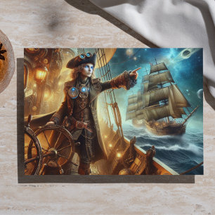 Papel De Seda Pirata espacial steampunk vintage victoriano