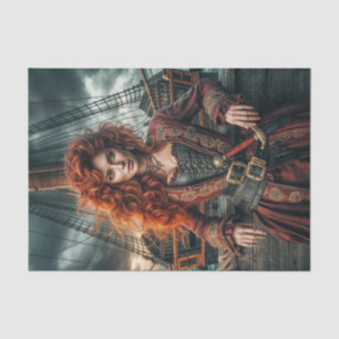 Papel De Seda Pirata pelirrojo   Decoración de arte de los mares