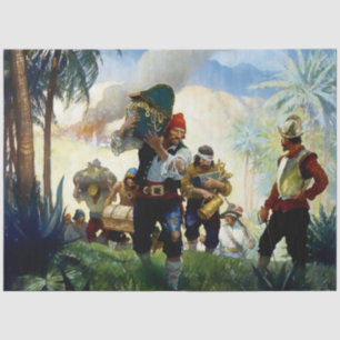 Papel De Seda “Piratas y botín” de NC Wyeth