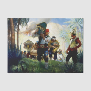 Papel De Seda "Piratas y saqueo" por NC Wyeth