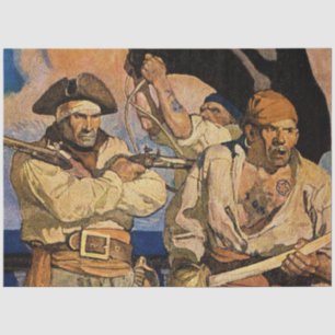Papel De Seda “Pirates” Portada de Isla del Tesoro por NC Wyeth