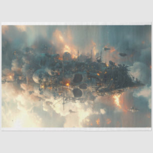 Papel De Seda Pirates Skull Ship Flies Decoupage