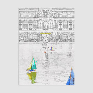 Papel De Seda Piscina del Jardín de Luxemburgo - París
