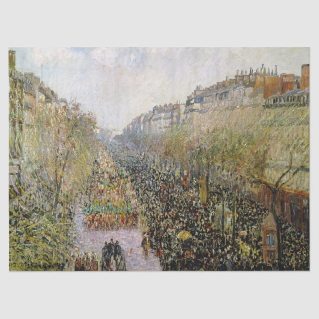 Papel De Seda Pissarro - Boulevard Montmartre, Mardi Gras (Anverso)