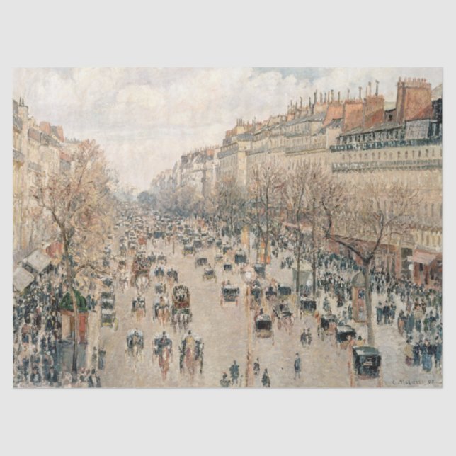 Papel De Seda Pissarro - Boulevard Montmartre, tarde del sol (Anverso)
