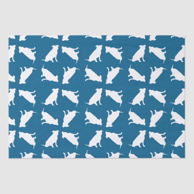 Papel De Seda Pit Bull Baby Shower Dog Pitbull Blue Boy (Anverso)