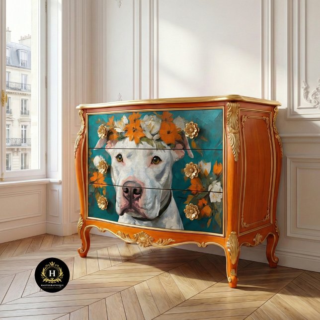 Papel De Seda Pit Bull Blanco  Decoupage (Subido por el creador)