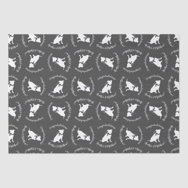 Papel De Seda Pit Bulldog Baby Shower Género Neutral Pitbull (Anverso)