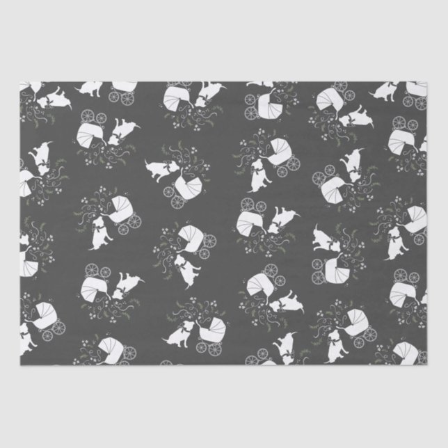 Papel De Seda Pit Bulldog Baby Shower Género Neutral Pitbull (Anverso)